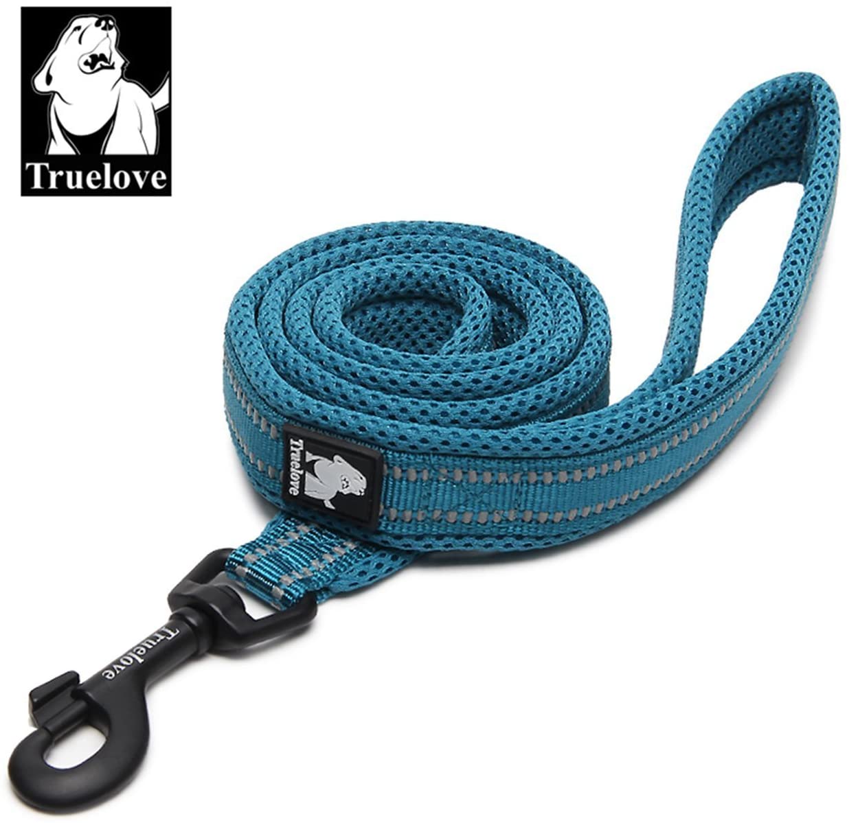 TRUE LOVE Dog Leash Puppy Walking Lead Pet Chain Padded Reflective Night Safe Rope Length 110cm TLL2111(Blue,M)