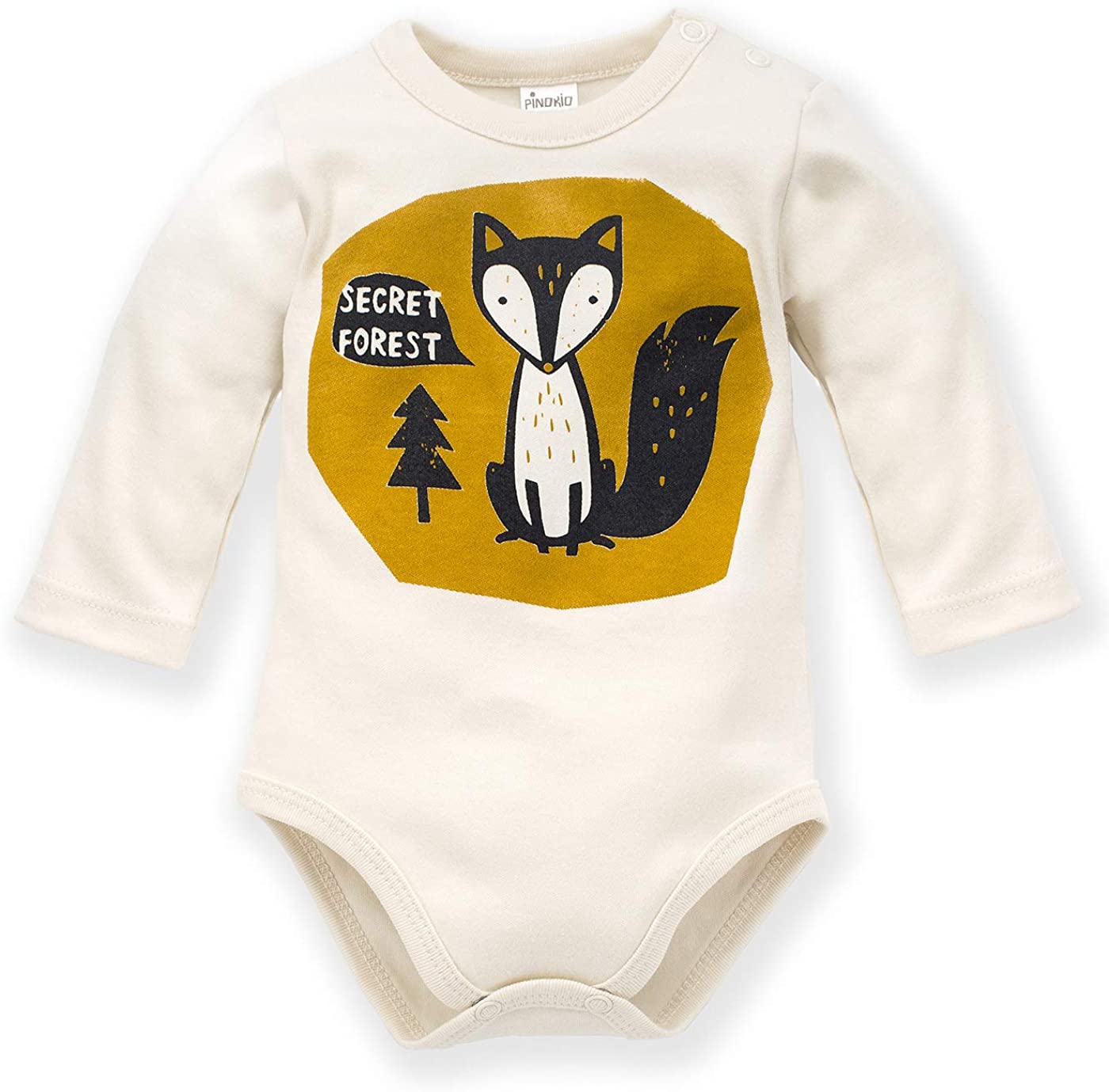 Pinokio Baby boy Bodysuit Long Sleeve Underwear, Ecru Fox, 80