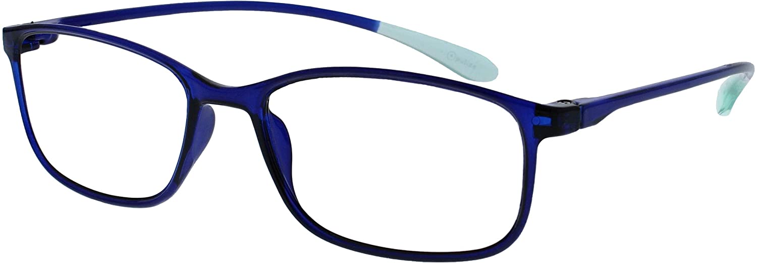 OPULIZE Ice Reading Glasses 2 Pack Ultra Lightweight Frame Scratch Resistant Blue Red Mens Womens RR61-3Z +1.00 - Image 2