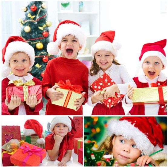 Faburo 4pcs Christmas Hats Christmas Decoration Santa Claus hat Father Christmas Red Santa Christmas Hats for Christmas Holiday Party - Image 4