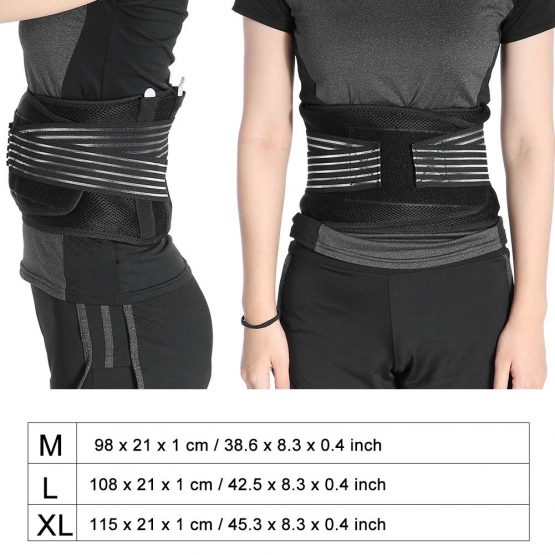 Back Support, Lumbar support belt for the back for relief of low back pain and injury prevention Adjustable lumbar belt and breathable mesh panels(L) - Image 3
