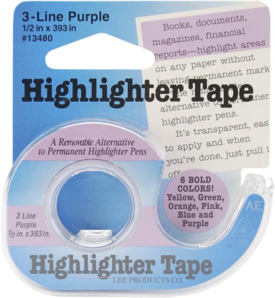 Lee Products Highlighter Tape, Multi-Colour, 1.6 x 8.1 x 8.58 cm