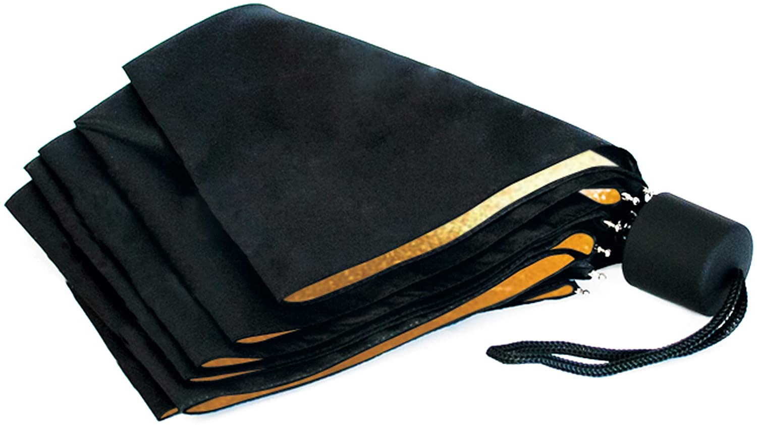 Suck UK - Black And Gold Windproof Umbrella, Black & Gold, Dia.100 x H56cm - Image 3