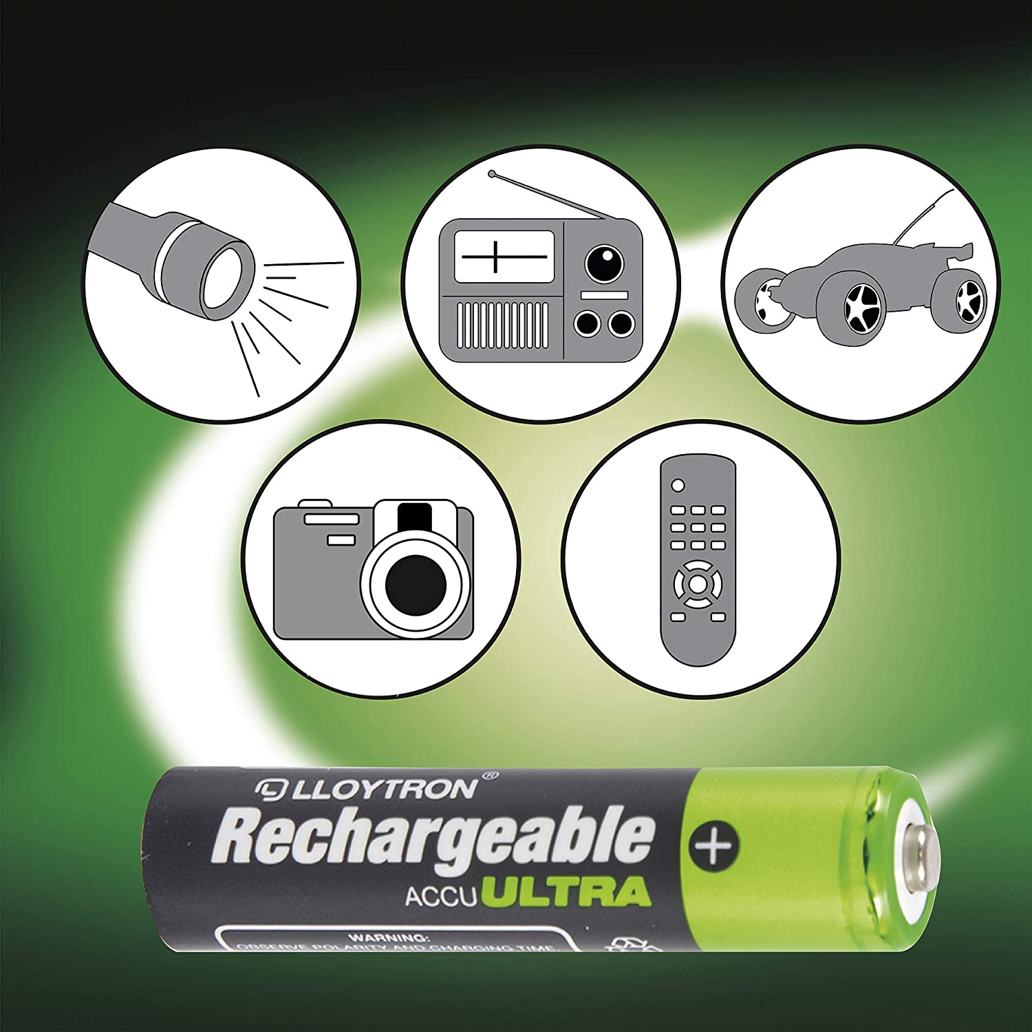 LLOYTRON NiMH Rechargeable AccuUltra Batteries / AAA Size / 1100mAh / 4 Pack - B1004, AAA 1100mAh (4 Pack) - Image 4