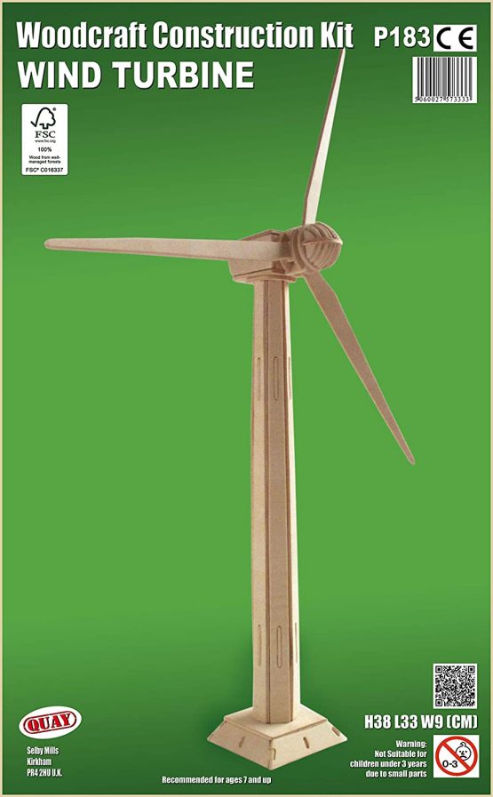 Quay P183 Wind Turbine Woodcraft Construction Kit FSC, Brown - Image 2