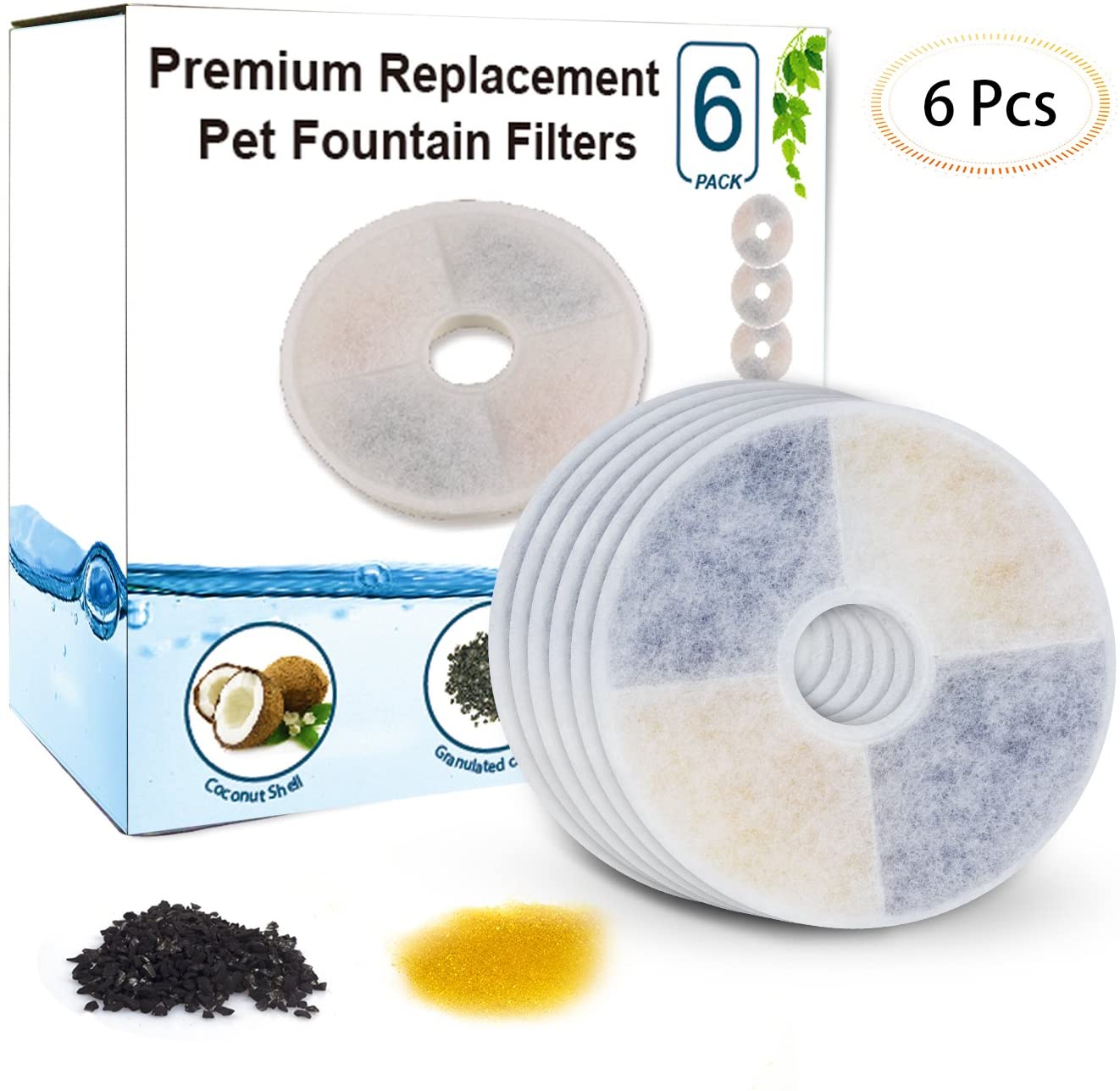 Keten Pet Replacement Fountain Filter for Catit Flower Fountain and