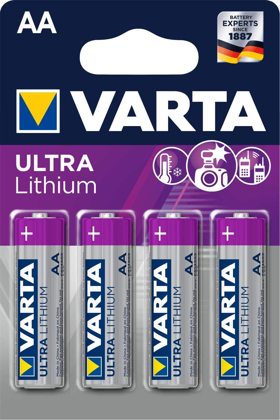 VARTA Lithium AA Mignon LR06 Batteries (4-pack) - ideal for digital cameras toys, GPS devices, sporting and outdoor applications - Image 2