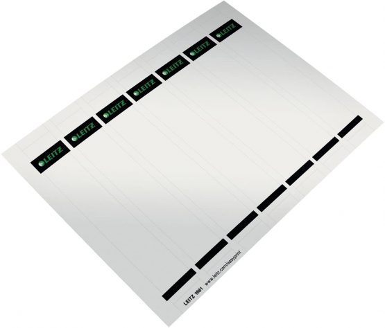 Leitz PC Printable Spine Labels for Plastic 50 mm Lever Arch Files, Narrow and Short, 31 x 190 mm, Card, 16810085 - Pack of 100 - Grey/light grey
