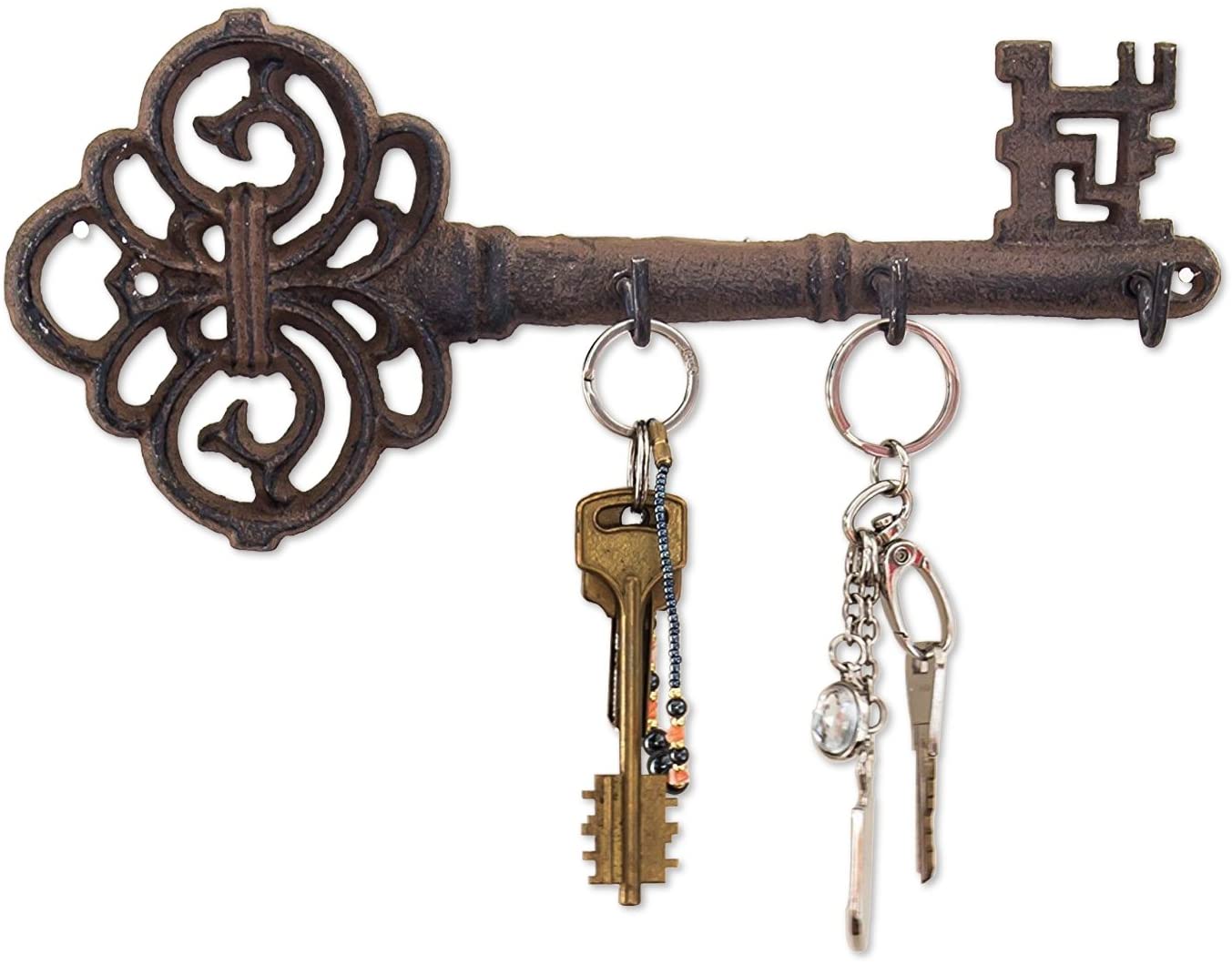 Comfify Decorative Wall Mounted Key Holder, Brown, 10.8 x 4.7