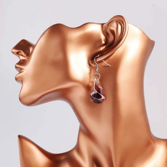 Aituo Murano Inspired Design Personality Spiral Tornado Style Coloured Glaze Necklace Earrings Set - Image 4