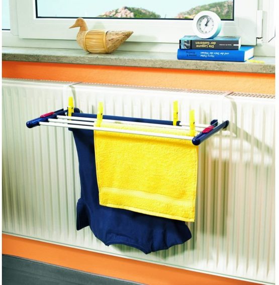Leifheit Quartett 20 Clothes Airer, Small Clothes Airer for Indoor and Outdoor Use, Clothes Airer for Radiators and Balconies, 55 x 25 cm Leifheit Airer - Image 3