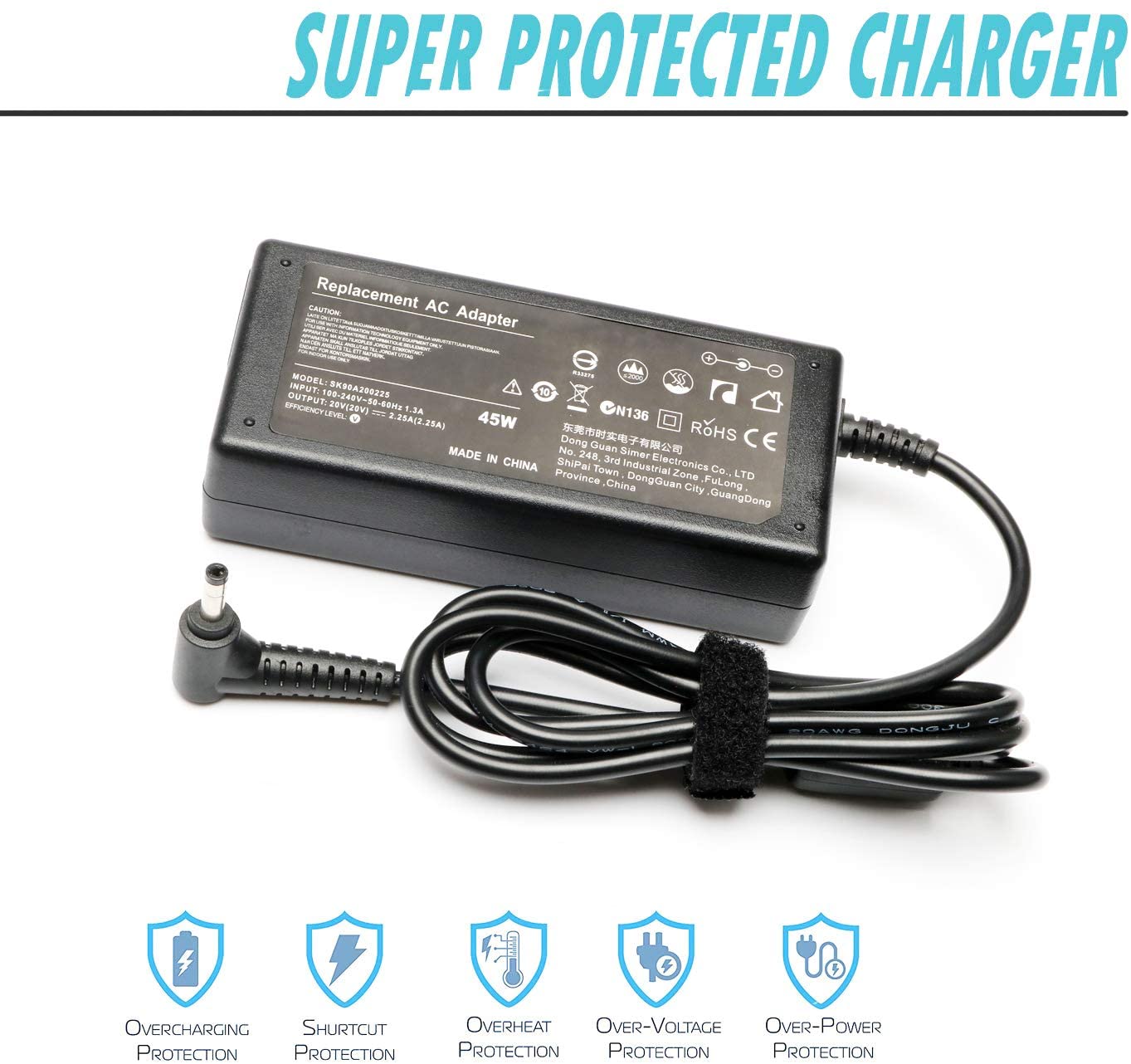 45W Laptop Charger for Lenovo IdeaPad 100 110 110s 120s 310 320 320s 330S 510 510s 710s 720s S145 S130 V145 V110 B50-10 B50-50 S145-14API; Yoga 710 11 14 15 Power Cord Supply 20V 2.25A - Image 4