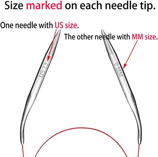 40 inch (100 cm) Circular Knitting Needles Set 2mm 3.5mm 4mm 5mm 6mm 9mm - Image 3
