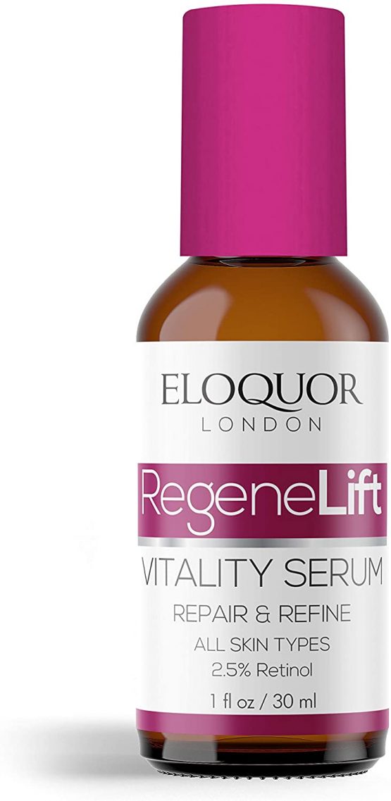 Eloquor RegeneLift Vitality Serum | Anti-Aging Face Moisturiser with Retinol, Aloe Vera & Green Tea | Renews Skin Cells & Refines Skin Texture | Natural, Organic & Cruelty-Free | All Skin Types
