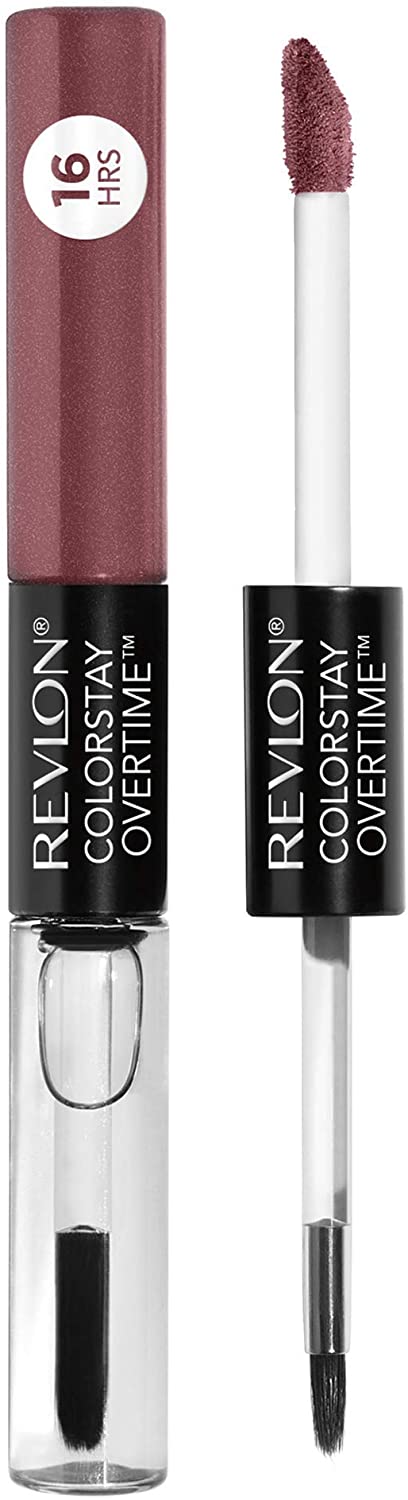 Revlon Colorstay Overtime Lipcolour, Dual Ended Longwearing Liquid Lipstick with Clear Lip Gloss