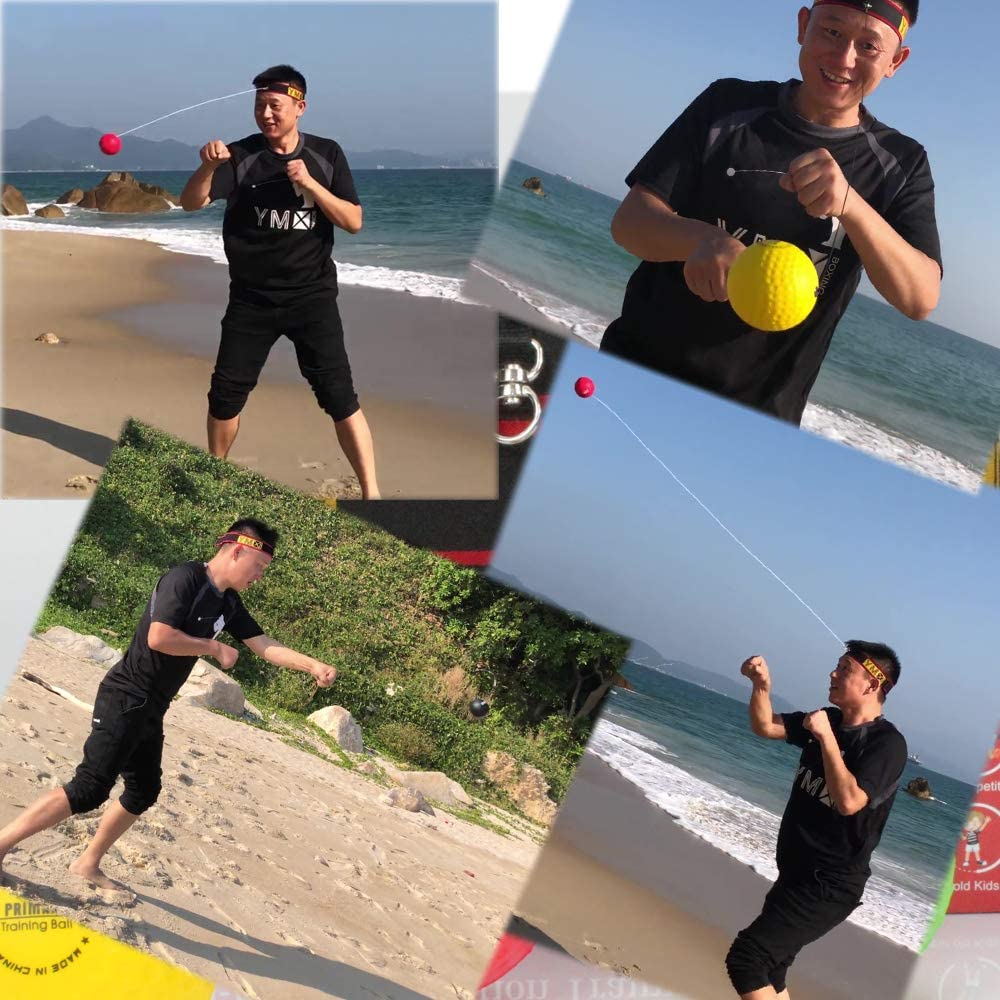 YMX BOXING Ultimate Training Ball Set, 4 Reaction Ball Plus 2 Adjustable Headband, Great for Reflex Timing, Accuracy - Image 4