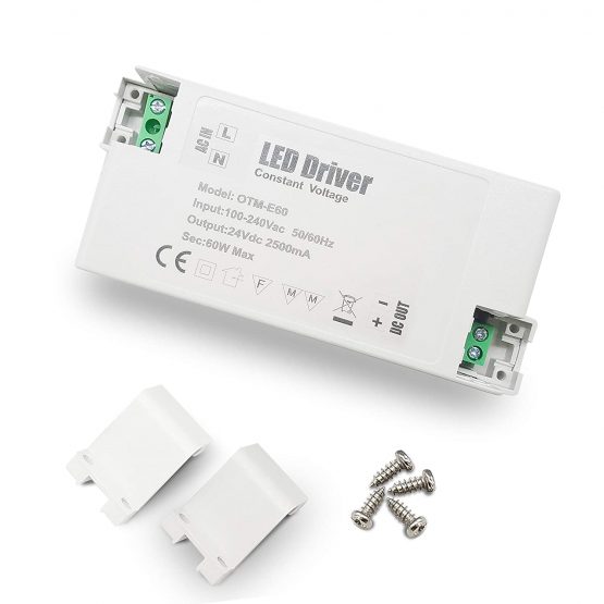 VARICART IP44 24V 2.5A 60W LED Driver, Universal Regulated AC DC Switching Power Supply, Constant Voltage Transformer Adaptor for CCTV Camera Strip Light G4 MR11 MR16 GU5.3 Bulb (Pack of 1) - Image 2