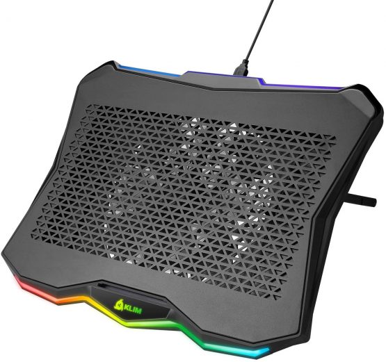 KLIM Rainbow + Laptop Cooling Stand with RGB backlighting + 11" - 19" + Gaming Laptop Cooling Pad For Desk + USB Powered Fan with metal grid + Stable And Silent + Compatible Mac And PS4 + NEW 2021 - Image 3
