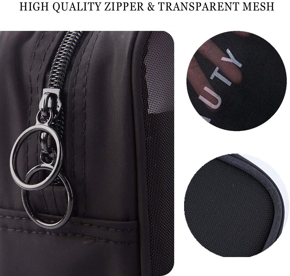 Set of 3 Travel Luggage Organizer Toiletry Trifold Storage Bag Pouch Packing Space Saver Bag Make Up Brush Case Desk Supply Personalised Organiser Seethrough Net - Image 4