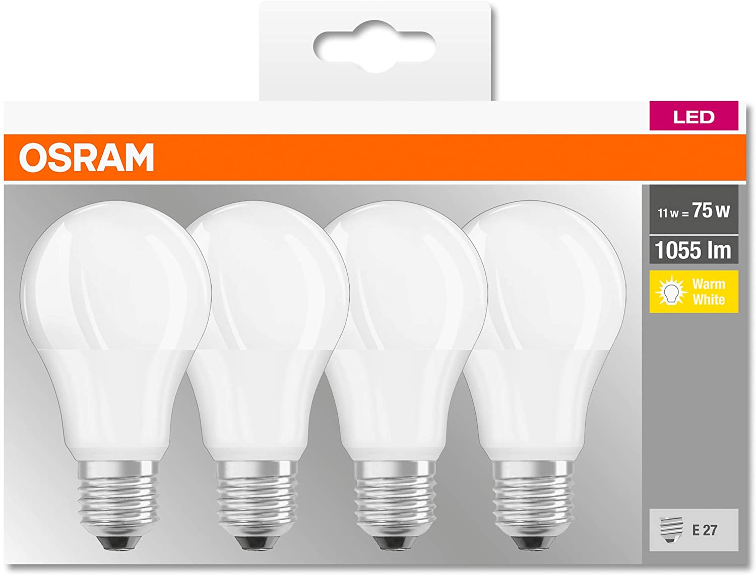 Osram Lamps LED Light Bulb, 11 W, Warm White, Pack of 4, 75 W - Image 2