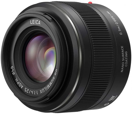 Panasonic H-XA025 Leica DG Summilux Lens 25 mm (50 mm KB), Dust Protection, Splashproof, F1.4 Black