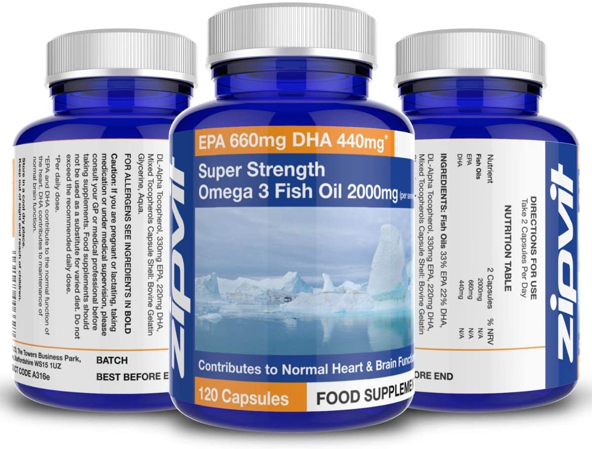 Zipvit Omega 3 Fish Oil 2000mg, EPA 660mg DHA 440mg, Wild-Caught, Cold Water Fish, Supports Heart, Brain & Vision - Image 3