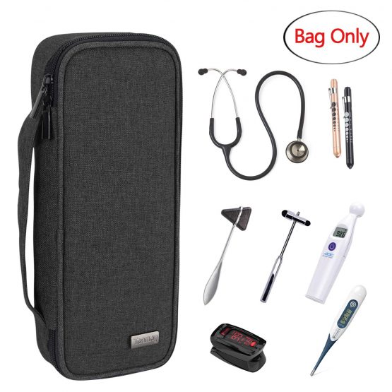Teamoy Stethoscope Case, Stethoscope Carrying Bag Compatible with 3M Littmann, MDF, ADC, Omron Stethoscope and Other Accessories, Grey