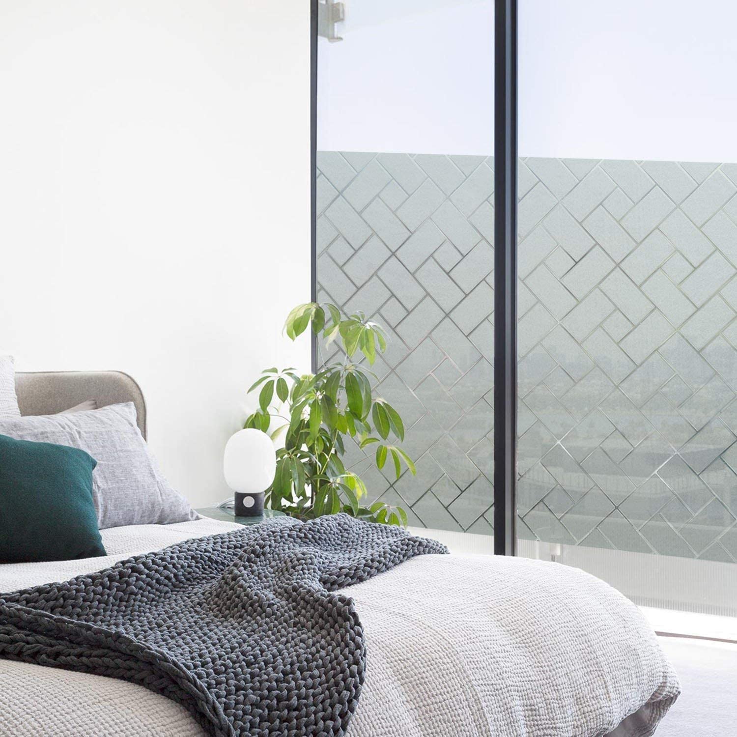 Coavas Window Film Privacy Frosted Glass Film for Windows Static Clings Self-Adhesive Frosting Window Cover Vinyl Blinds Film Anti UV Window Sickers for Home 45 x 200cm - Image 4