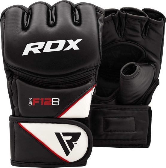 RDX MMA Gloves for Grappling Martial Arts Training, D. Cut Open Palm Maya Hide Leather Sparring Mitts, Perfect for Cage Fighting, Combat Sports, Punching bag, Muay Thai and Kickboxing - Image 2