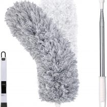 Vicloon Extendable Microfiber Duster, Feather Duster with Extra Long 100 inches Telescopic Pole and Bendable Head,Washable,Hand Duster for Cleaning High Ceiling Fans, Cars, Blinds, Cobweb