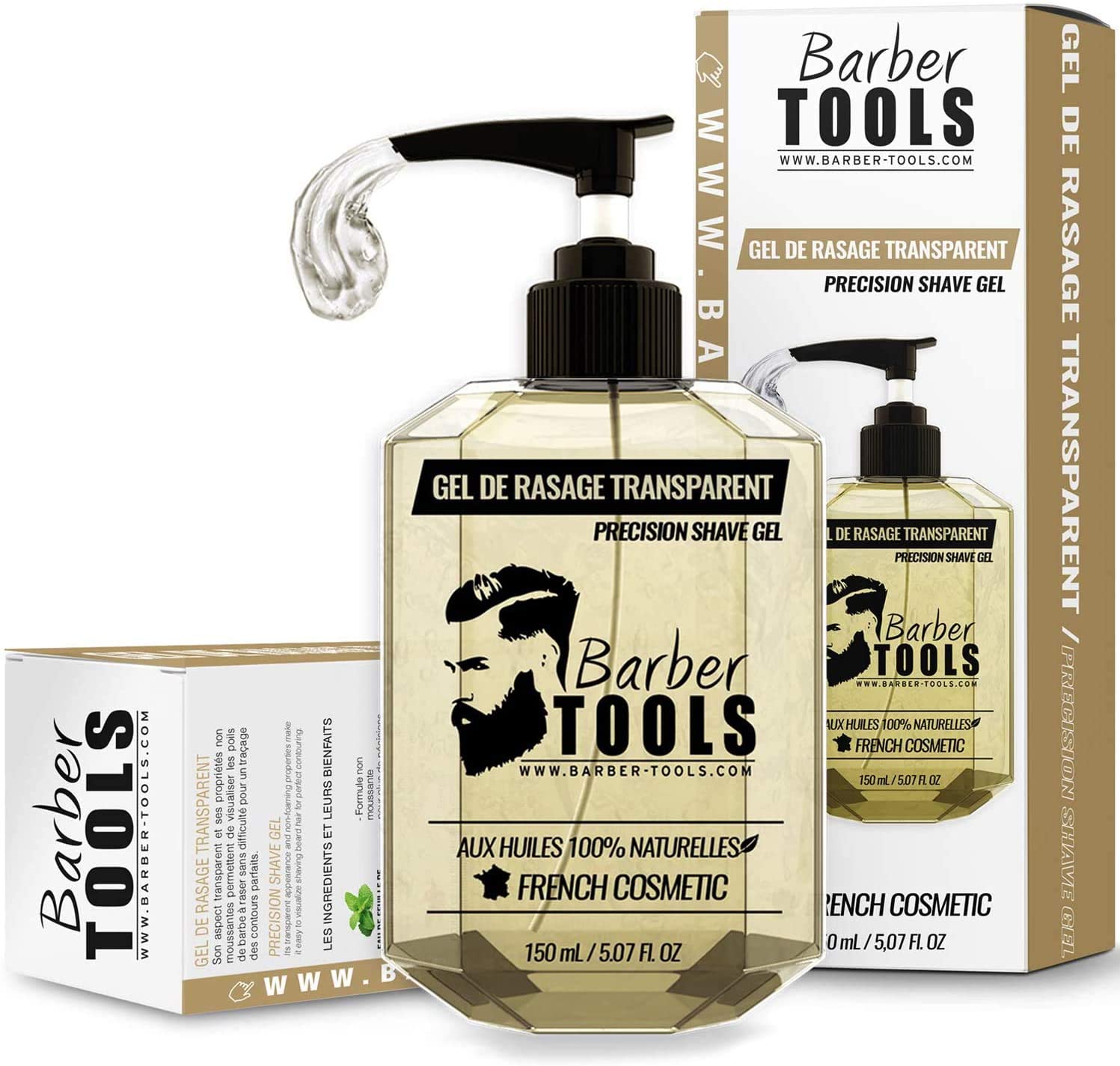 Transparent shaving gel 150 ml, For a precise shave of the beard contours (visibility, sliding and maximum protection)