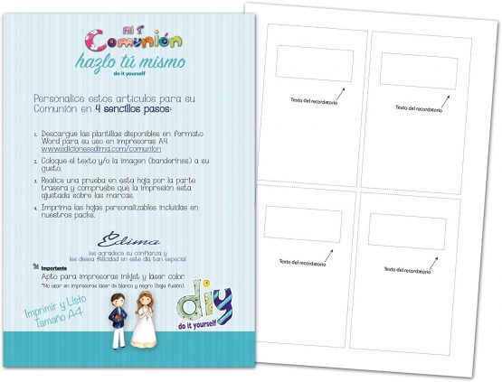 Edima – Bag with 20 Reminders My First Communion DIY (400727-b) - Image 3