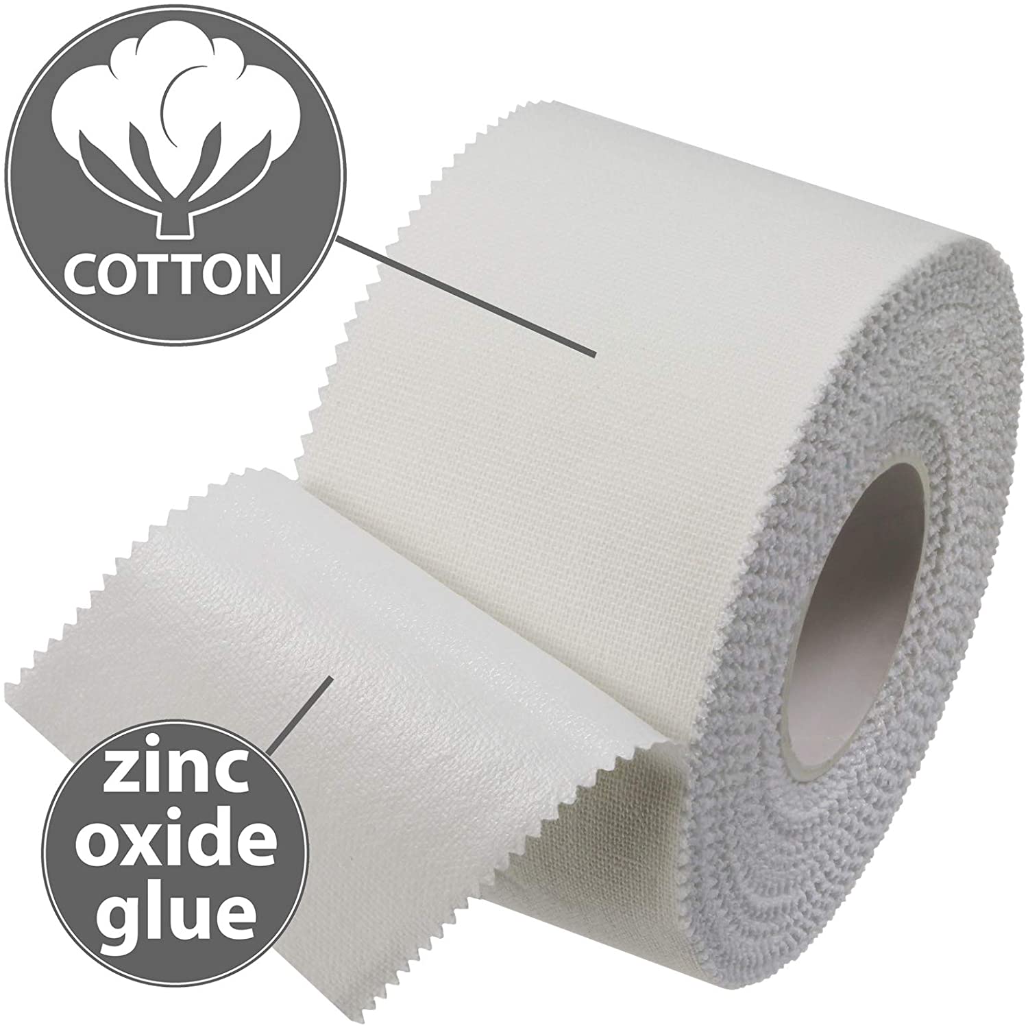 ALPIDEX 6 x Sports Tape 10 m x 3.8 cm White Zinc Oxide Finger Tape Tearable Skinfriendly Handball Football Volleyball Rugby - Image 4