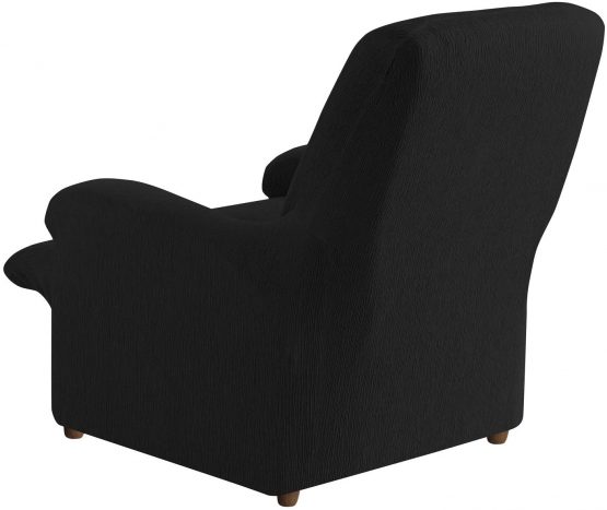 Textilhome - Complete Recliner Armchair Cover TEIDE strech, Slipcover Size 1 Seater - 70 a 100 cm. Colour Black - Image 4