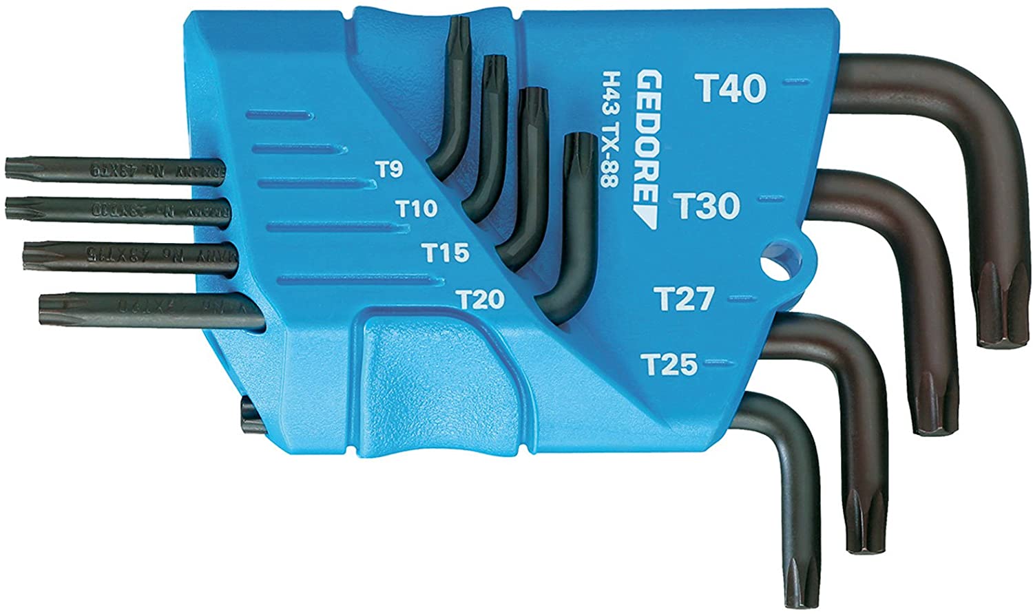 Gedore H 43 TX-88 Cranked Socket Key Set 8 pcs TX T9-T40, Blue