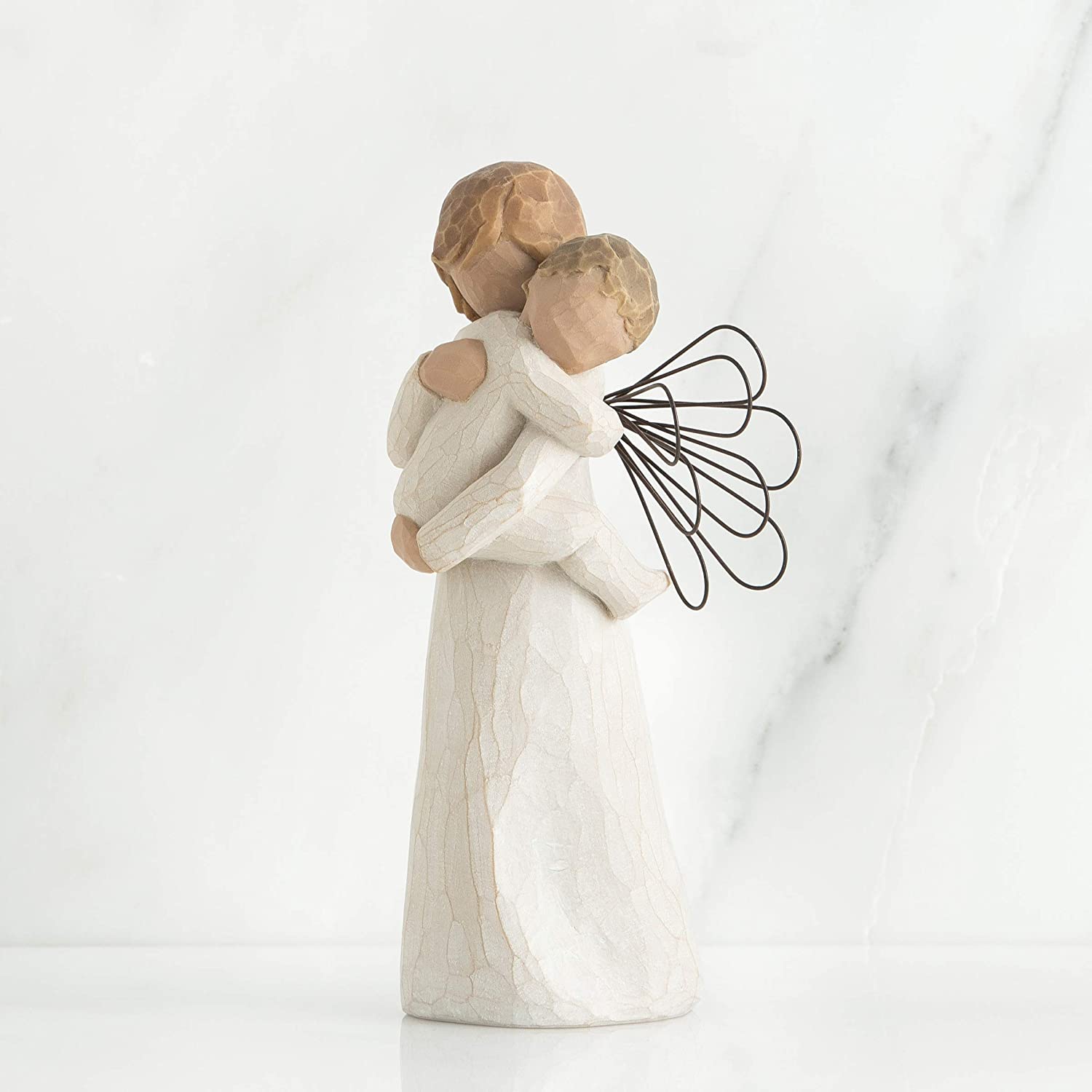 Willow Tree Angel's Embrace Figurine, Silver & Ivory, 5" height - Image 3