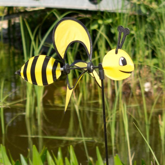 CIM Wind Spinner - Little Magic Bee - UV-resistant and weatherproof - wind wheel: Ø28cm, motif: 35x13cm, total height: 85cm - incl. fibreglass rod - Image 2