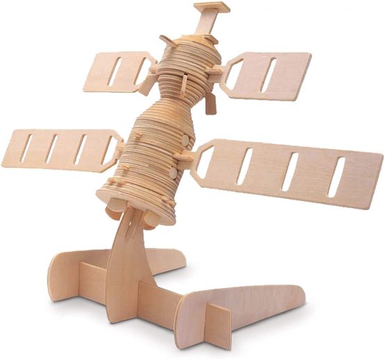 Quay P304 Satelite Woodcraft Construction Kit, Brown