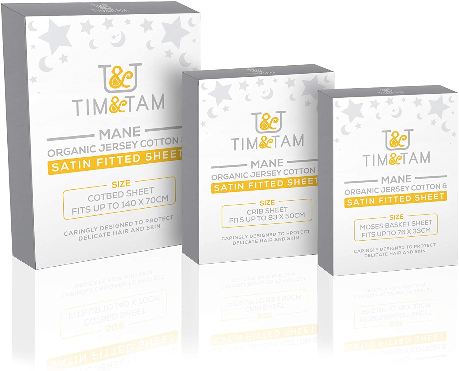 MANE Organic Cotton and SATIN MOSES BASKET Fitted Sheet by TIM & TAM Helps Protect Delicate HAIR & SKIN. SATIN FITTED SHEETS for BALDING KNOTTY DRY HAIR and ECZEMA - Image 3