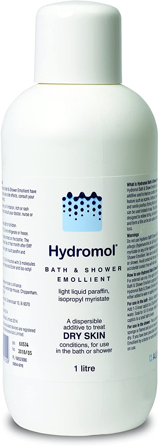 Hydromol Bath and Shower Emollient for the Management of Eczema Dermatitis, Psoriasis and Other Dry Skin Conditions, 1 Litre
