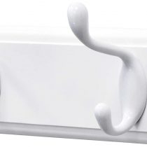 keypak OL910024 2-Hook Wall-Mounted Coat Rack, White