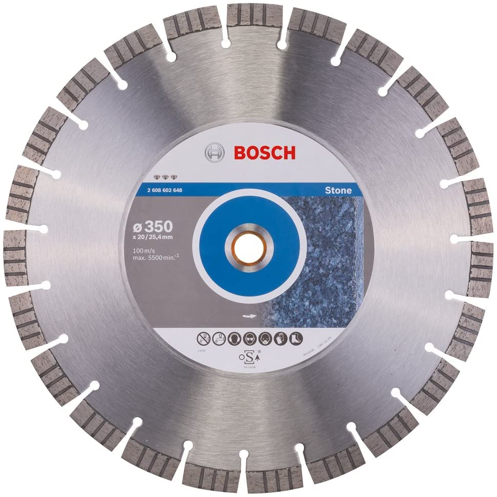 Bosch 2608602648 Diamond Cutting Disc Best for Stone, 50mm Ø, 20.00+25.40mm x 3.2mm x 15mm, Silver/Grey