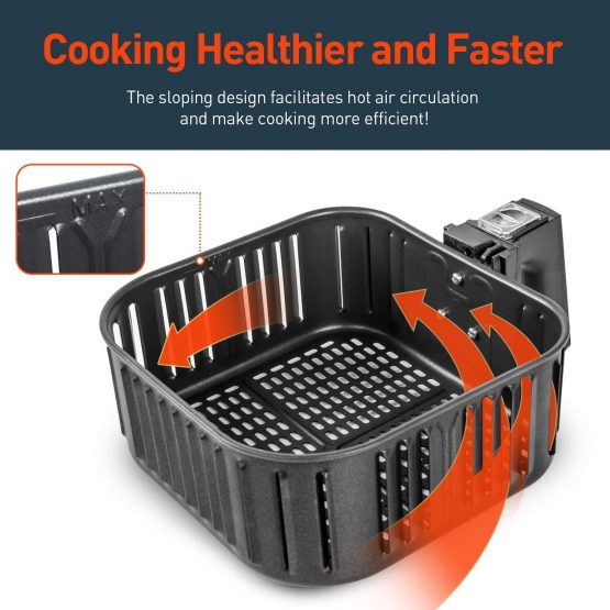 COSORI 3.5L Air Fryer Basket for Model CO137-AF& CP137-AF, Removable Nonstick Coated Basket, Dishwasher Safe, PFOA-Free& BPA-Free, Black - Image 4