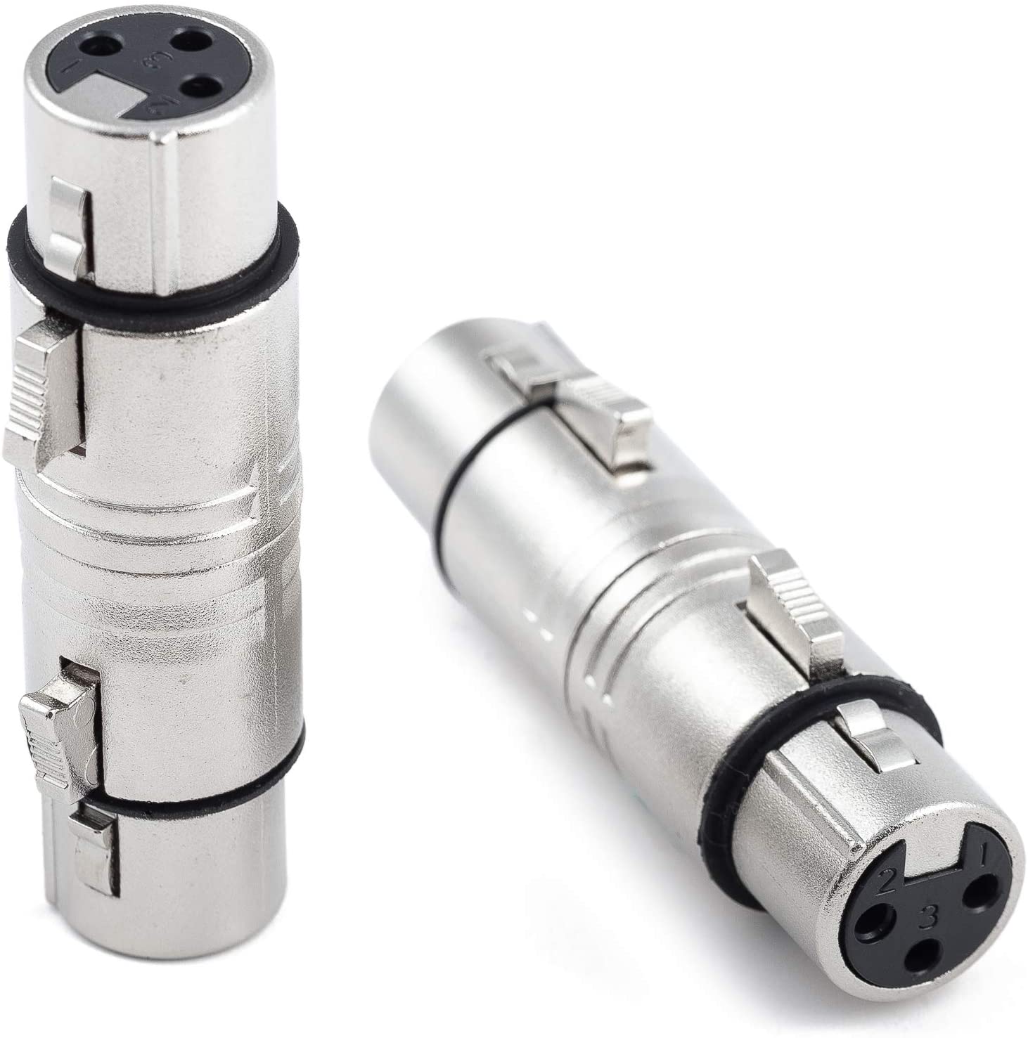 Ancable XLR 3 Pin Female to 3 Pin Female Adapter, 2-Pack Gender Changer, Mic Barrel Extension, Silver, 2 Pack - Image 2