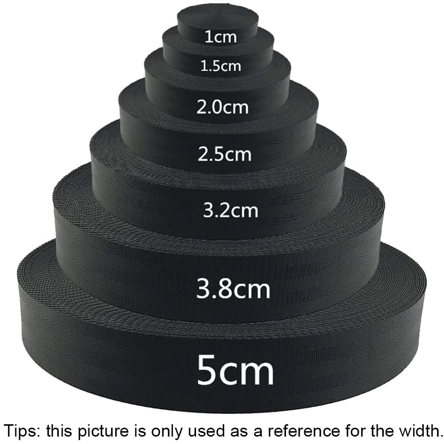 RETON 38mm Wide 10 Yards Black Nylon Webbing Strap + 15 PCS Adjustable Buckles Plastic Side Release Buckles for Repairing Backpack Pet Collar Making DIY Luggage Strap and Outdoor Supplies - Image 4