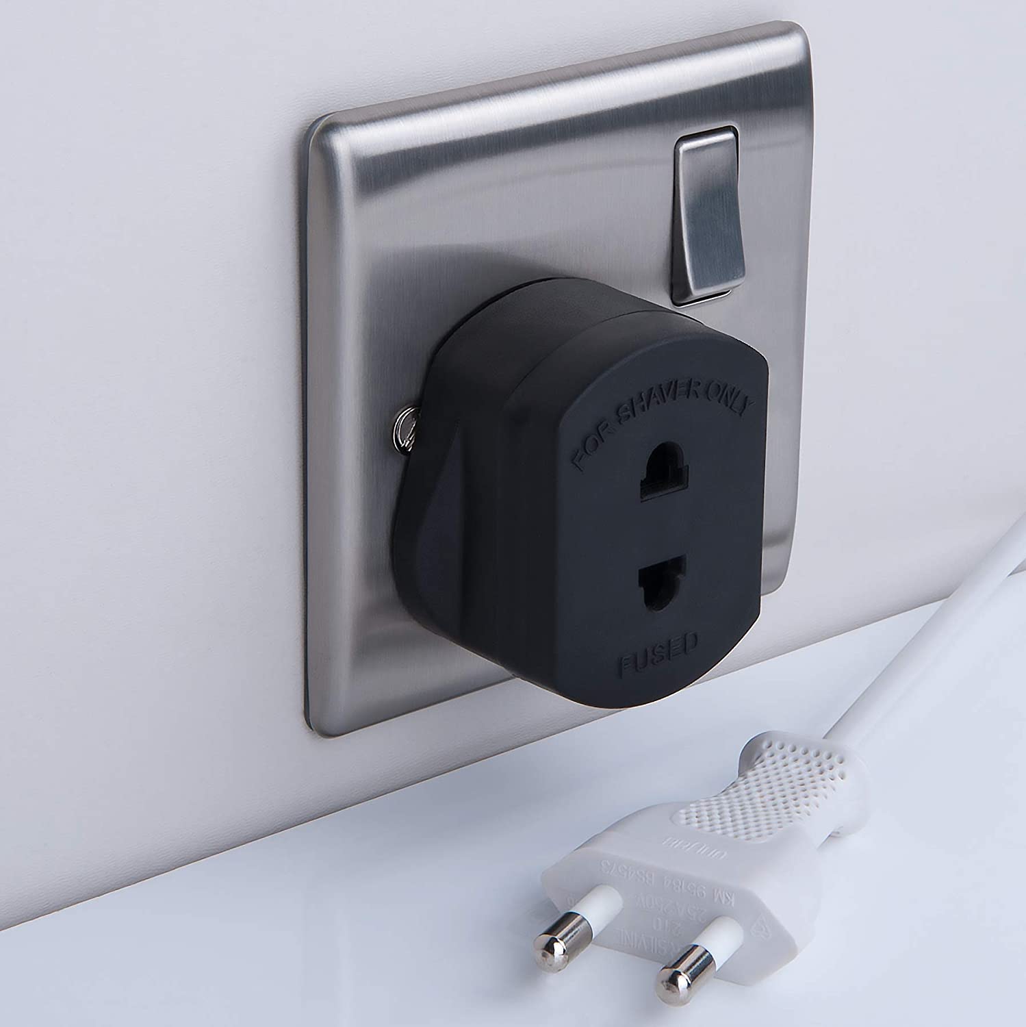 Toothbrush Adaptor Plug UK Charger Adapter Shaver Socket 2 Pin to 3 Pin Electric for Razor Plugs Bathroom Two to Three Prong Charging Tooth Brush Plugs Adapters Electrical Shaving (Black) - Image 4
