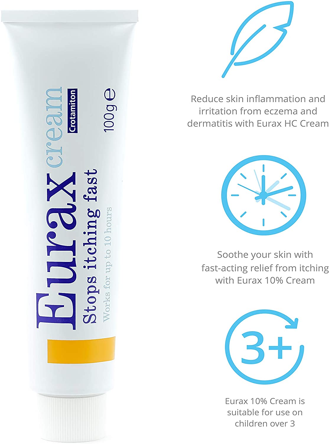 Eurax Itch Relief Cream, Hydrating Relief from Itchy & Irritated Skin, Alleviates Itching from Rashes, Eczema - Image 2