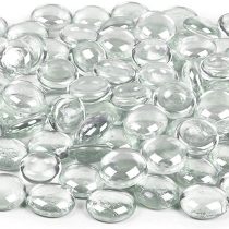 Decorative Glass Pebbles, Stones Beads Rounded, Stones, Gems (Mixed Colours Available) by ARSUK® (100 pcs/500gm Transparent Pebbles)