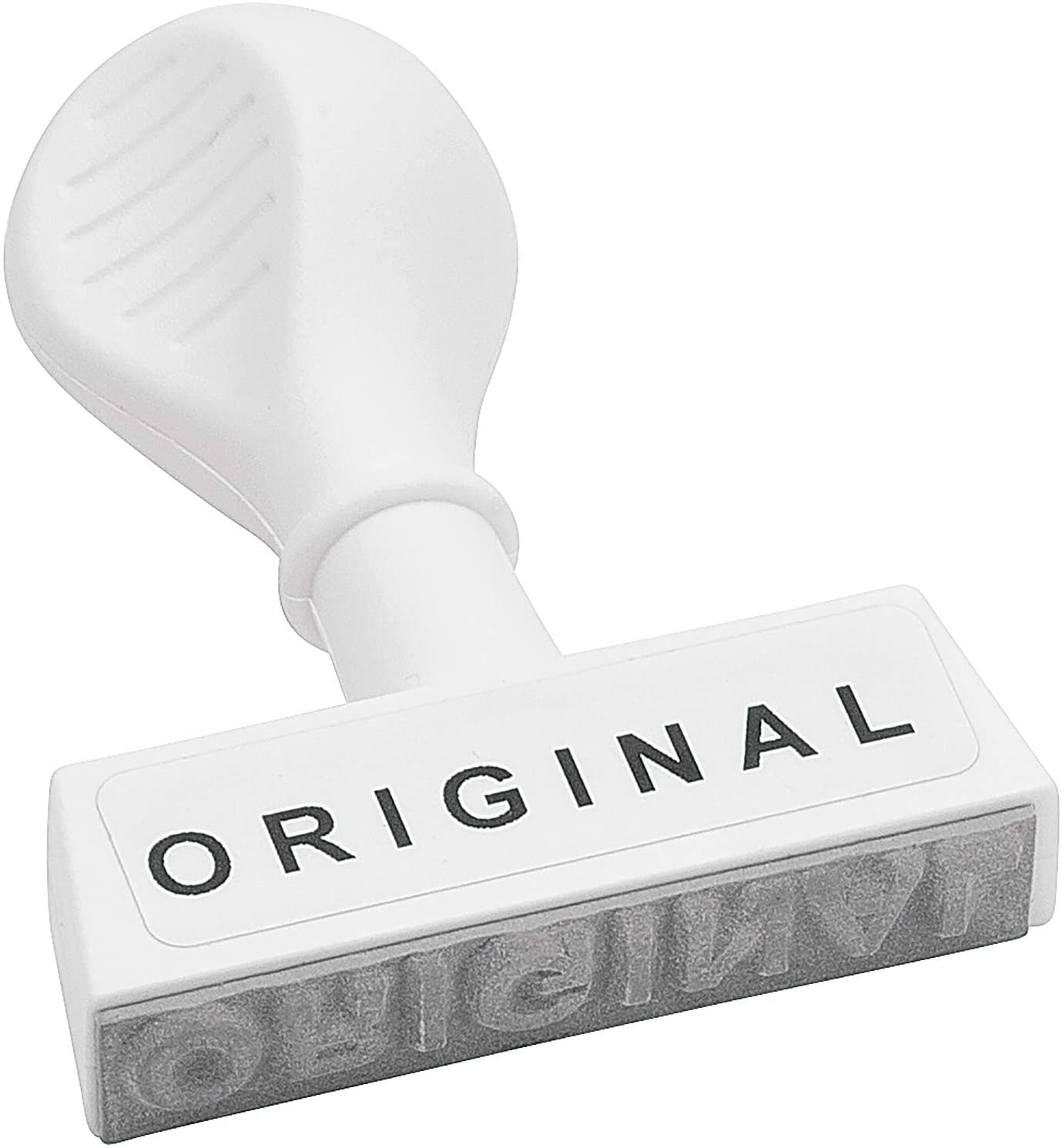 WEDO 19329 Stock Text Original Stamp Plastic Imprint Width Approx. 45 mm Text Height 5.5 mm Ergonomic Handle White