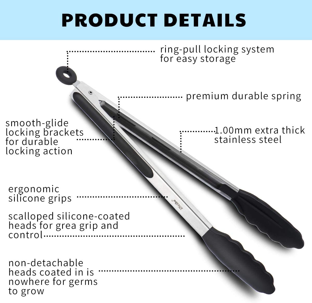 iNeibo Kitchen Tongs - Image 3